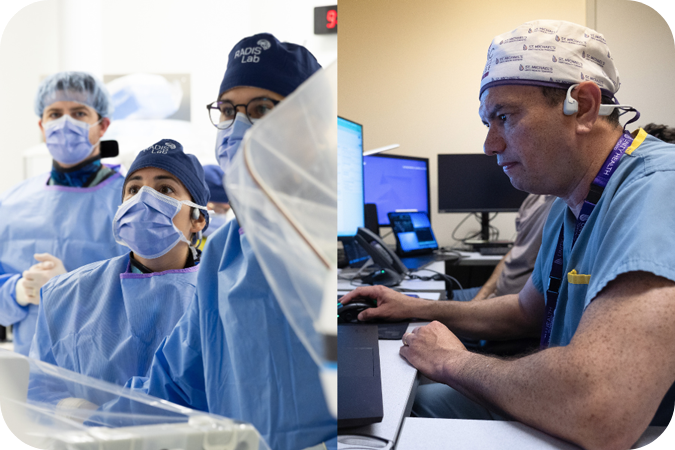 A St. Michael’s Hospital team performs the world’s-first robotic-assisted neurovascular procedure remotely