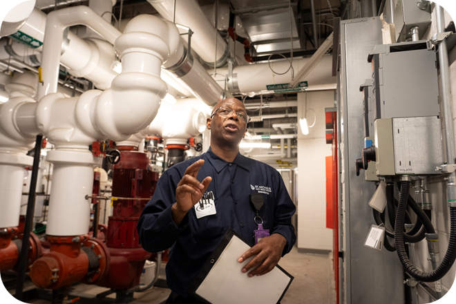 Adrian Smallwood, a shift mechanic who has been at St. Michael’s Hospital for 23 years, helps maintain critical infrastructure that keeps the hospital running.